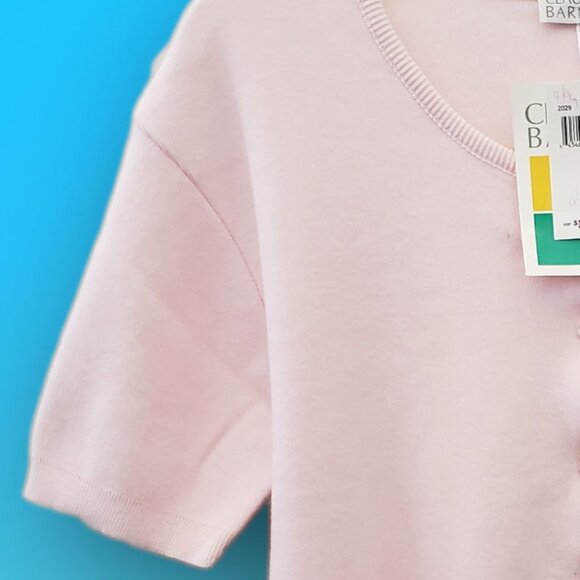 Claudia Barnes, woman's short sleeve Cardigan RN 47569, Blush color, Size M - Picture 3 of 11